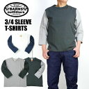 セール！ BARNS バーンズ ヘビーウェイト 切り替え 七分袖Tシャツ 小寸吊り編み COZUN 日本製 メンズ BR-7803