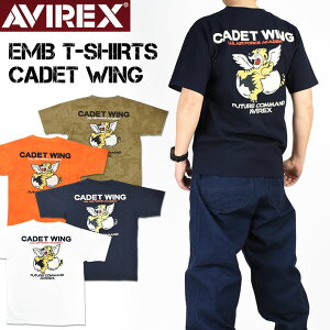セール！ AVIREX アビレックス 半袖Tシャツ CADET WING メンズ 刺繍 ミリタリーTシャツ 6113283