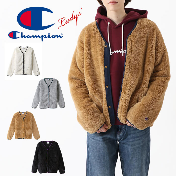 セール！ Champion チャンピオン レディース フリースジャケット ボア スナップジャケット CW-N605