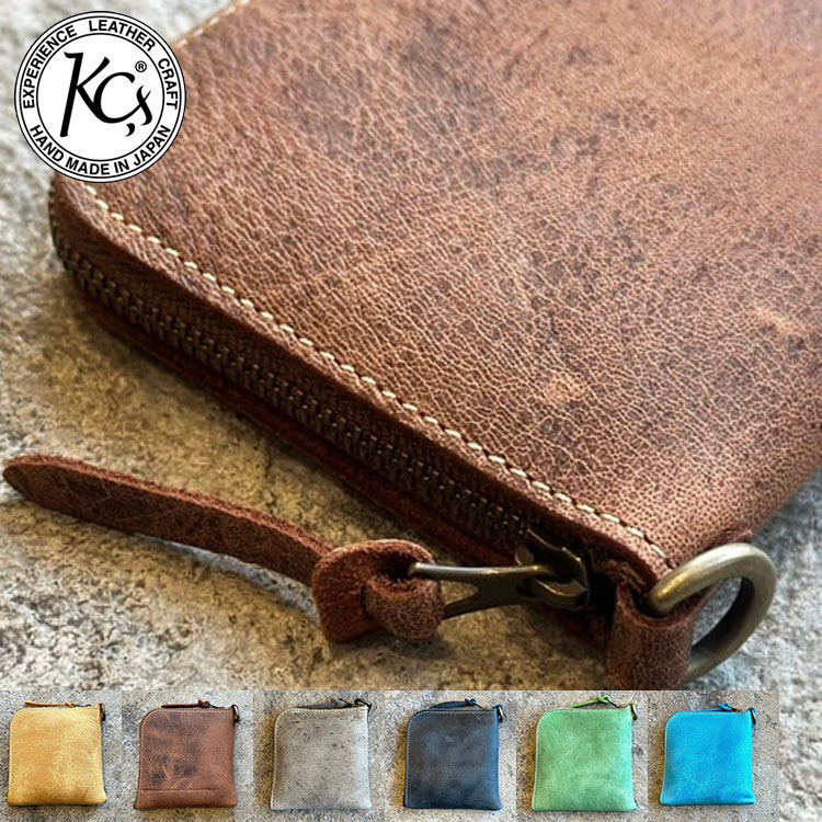 乐天商城 - KC'S ケーシーズ ミニウオレット Lジップ CRANK クードゥー レザー 革 財布 メンズ レディース ユニセックス プレゼント ギフト 日本製 KPB066