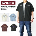 AVIREX アビレックス 半袖 ワークシャツ USN SHORT SLEEVE WORK SHIRT U.S.N. 刺繍 半袖シャツ ミリタリー メンズ 7833123009