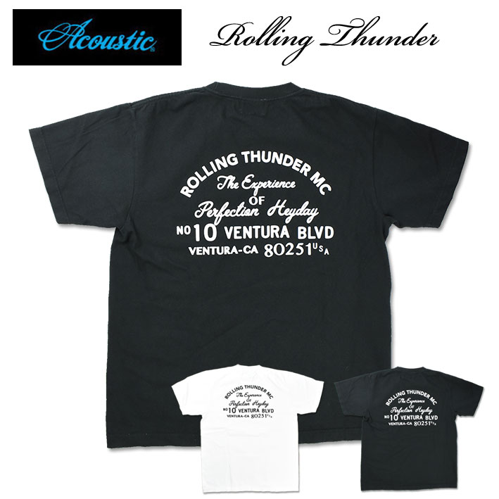 ACOUSTIC アコースティック 半袖Tシャツ ROLLING THUNDER ハーフスリーブ メンズ レディース ユニセックス AC23205