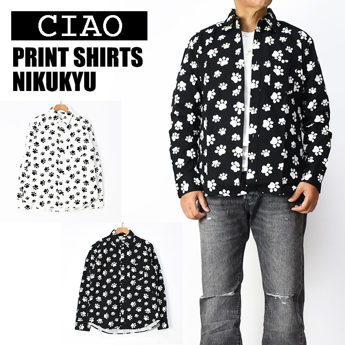 ciao `I Vc  COTTON PRINT SHIRTS NIKUKYU Y L lR  { 237-55