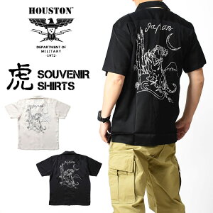 HOUSTON ҥ塼ȥ ɽ ٥˥  SOUVENIR SHIRTS TIGER  Ⱦµ  ϥ ߥ꥿꡼  41046