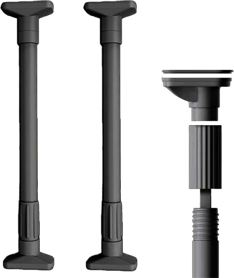 家具転倒防止用突っ張り棒 伸縮棒 2個セット 耐震対策 取付高さ50~260cm 突っ張り棒 地震 耐震対策 つっぱりポール 強力 防災グッズ 本棚 冷蔵庫 食器棚 天井用 ール タンス テーブル 棚 家具固定用 転倒防止,ブラック,110 to 200cm