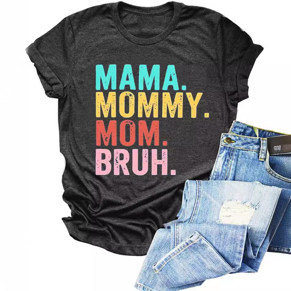 樂天商城 - 2026新作 欧米風 レディース 「MAMA」プリントTシャツ カラーコットン使用 100%コットン素材 肌触り抜群 ストリート系 トレンド感あふれるデザイン 全3色展開 おしゃれな一着