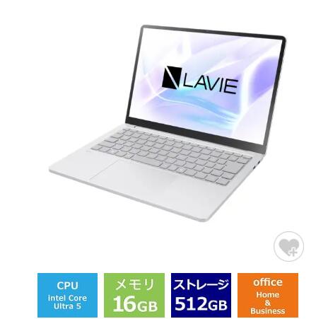 ノートパソコン 新品 NEC LAVIE SOL S1365/LAS PC-S1365LAS 13.3インチ Ultra 5 226V SSD512GB メモリ容量16GB Office 2024搭載 Windows 11 顔認証 Webカメラ 日本語キーボード プラチナシルバー