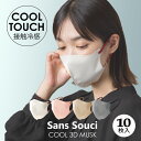 【Sans Souci 34+】冷感ひんやり3Dマスク(普通サイズ)10枚セット 立体 3Dマスク 立体マスク 不織布マスク バイカラーマスク 血色マスク 小顔...