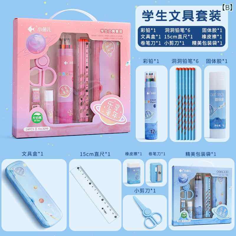 文具 子供 小学生 幼稚園 鉛筆セット 文具セット 学習用品 誕生日 お祝い ピンク系 ブルー ギフト sansui01-10003546 sansui サンプル画像3