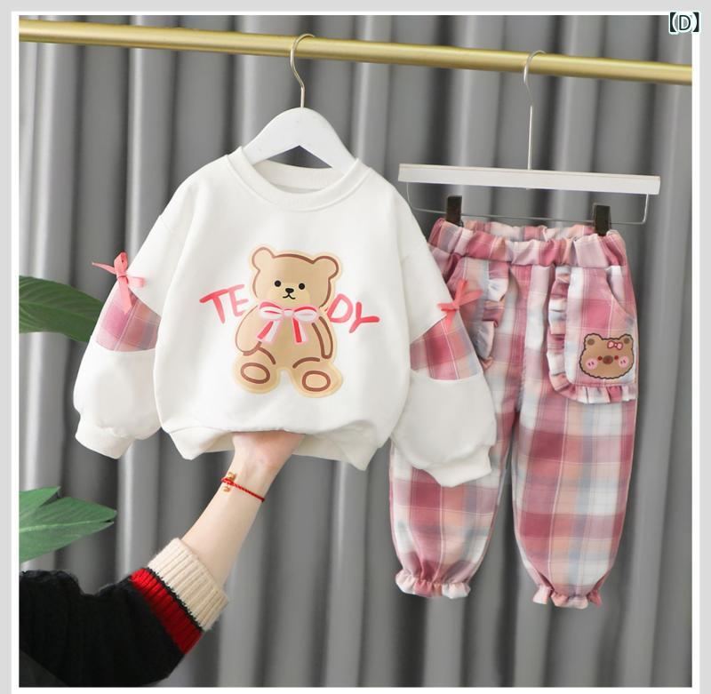 子供用スウェットセットアップ 春秋 2点セット ベビー服 長袖トップス パンツ 上下...