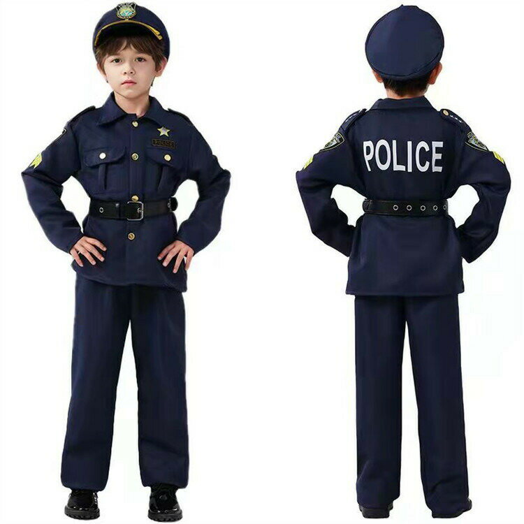 ポリス コスプレ 子供 ハロウィン 仮装 制服 コスプレ衣装 男の子 警察官 7点セット ハロウィン衣装 キッズ 子ども 舞 イベント コスチューム