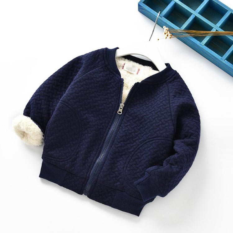 sansuiのコート 男の子 ノーカラージャケット もこもこ ノーカラー ベビー 厚手 アウター 長袖 ベビー服 暖かい 裏ボア パーカー 綿混 上着 ジャギー あったか 防寒 幼児 ジップアップ｜アングル3