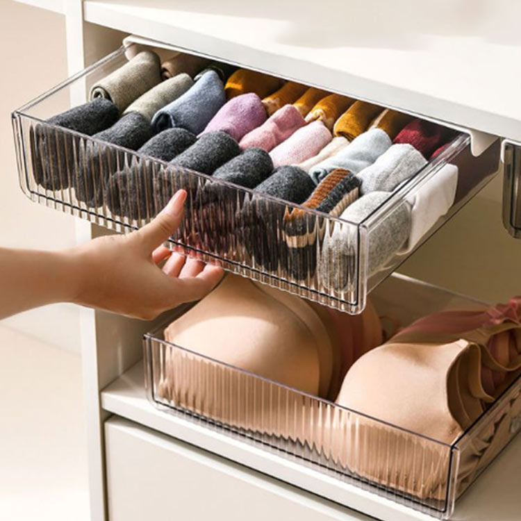 机下収納 引き出し 後付け引き出し 後付け デスク下引き出し 机下収納ケース デスク下 収納トレー 収納引き出し 取付け 隠し式 デスク整理 房具収納 大サイズ 大容量 小物整理 [3]