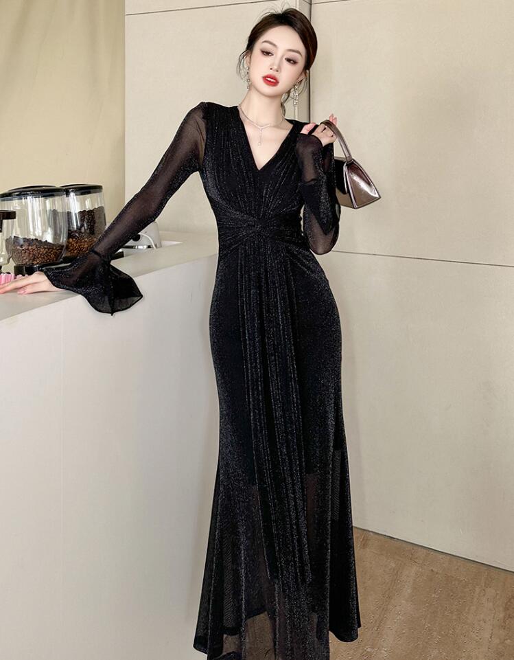 ドレス マキシワンピース 結婚式ワンピース きれいめ 着痩せ 可愛い お嬢様ワンピース セクシー マーメイド 通勤 OL オフィス タイトワンピース レディース キャバドレス