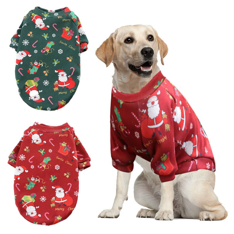 クリスマス 新年 サンタ ペット用品 裏ボア 冬 防寒 犬服 ネコ服 猫 大型犬 中型犬 ペットウェア小型犬