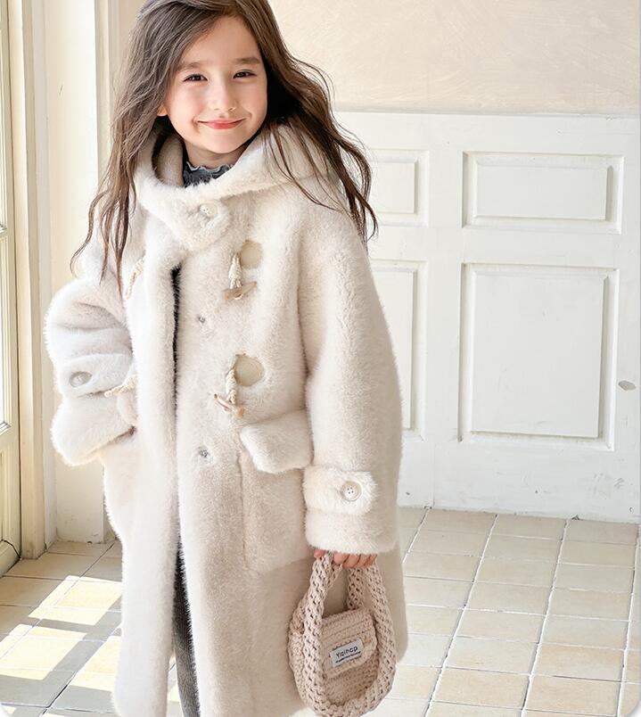 樂天商城 - ファーコート女の子 もこもこコート ママコートお親子で 韓国子供服 ふわふわ もこもこ 110120 130 140 150 160 上着 キッズ服 冬服 アウター ロングコ カジュアルコート 韓国風