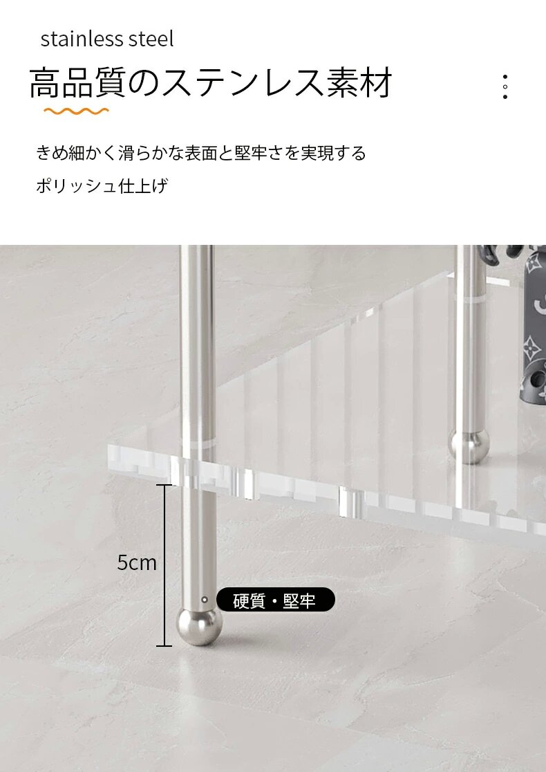 アクリルラック オープンシェルフ 2段ラック 3段ラック4段ラック本棚 収納 棚 簡単組立 キャスター付き おしゃれ 収納棚 ディスプレイ ラック 飾り 家具 フラワースタンド シェルフ [2]