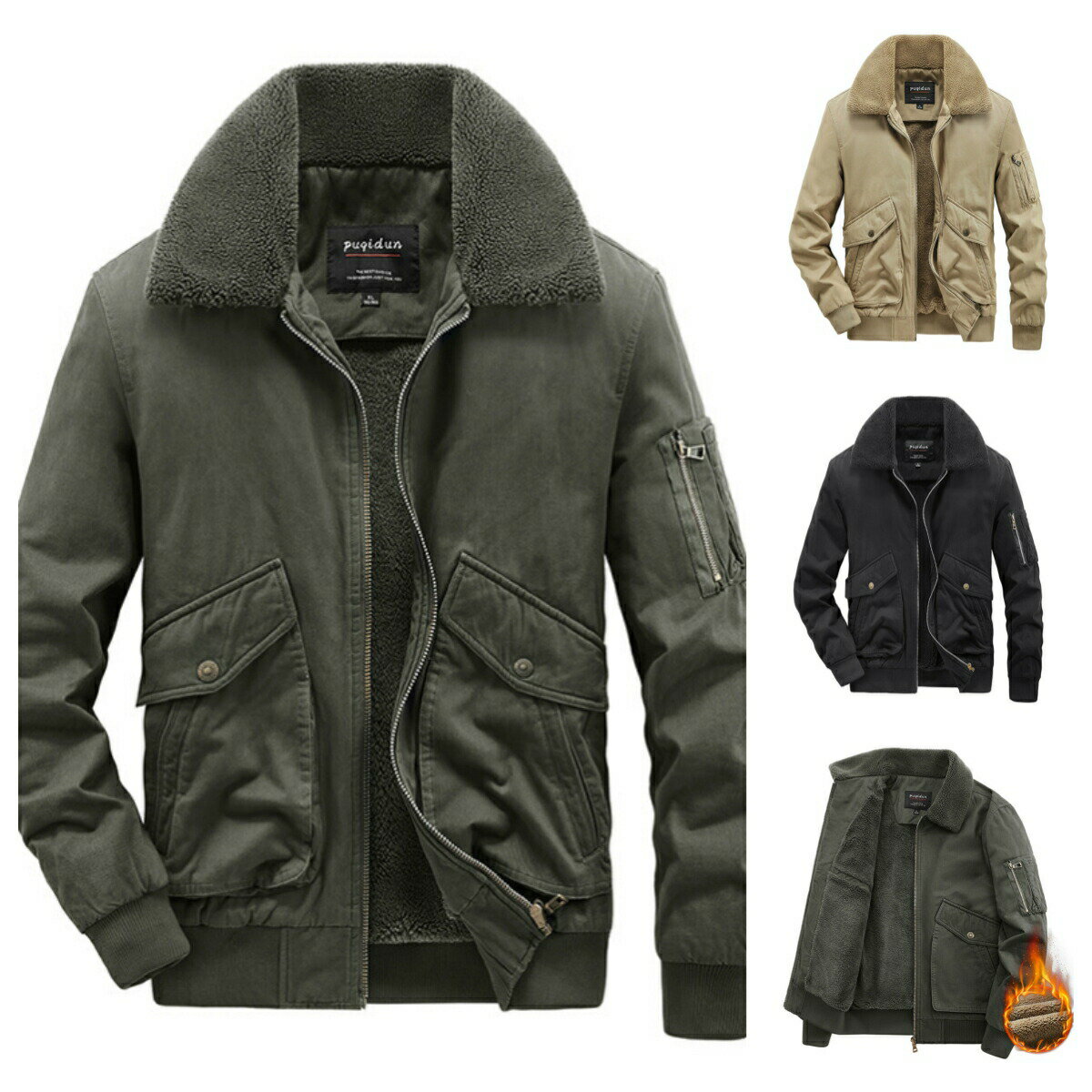樂天商城 - 裏起毛ジャケット メンズアウター 冬ジャケット 防寒服 厚手 ジャンパー ミリタリージャケット ライダージャケット 冬着 かっこいい デイリー カジュアル メンズファション