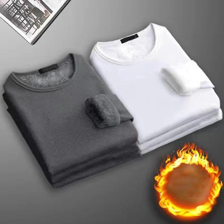 Vネック 2枚セット 防寒 長袖 防寒着 メンズ ヒートテック アンダーシャツ 肌着 インナーシャツ Tシャツ インナー 丸首 クルーネック 極暖 ルームウェア 冬用 下着 3
