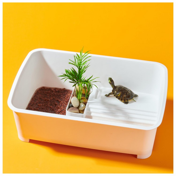 亀 水槽 小型水生カメおよび半水生カメ用 脱獄を防ぐために底を上げる 亀飼育ケース プラスチック 複数..
