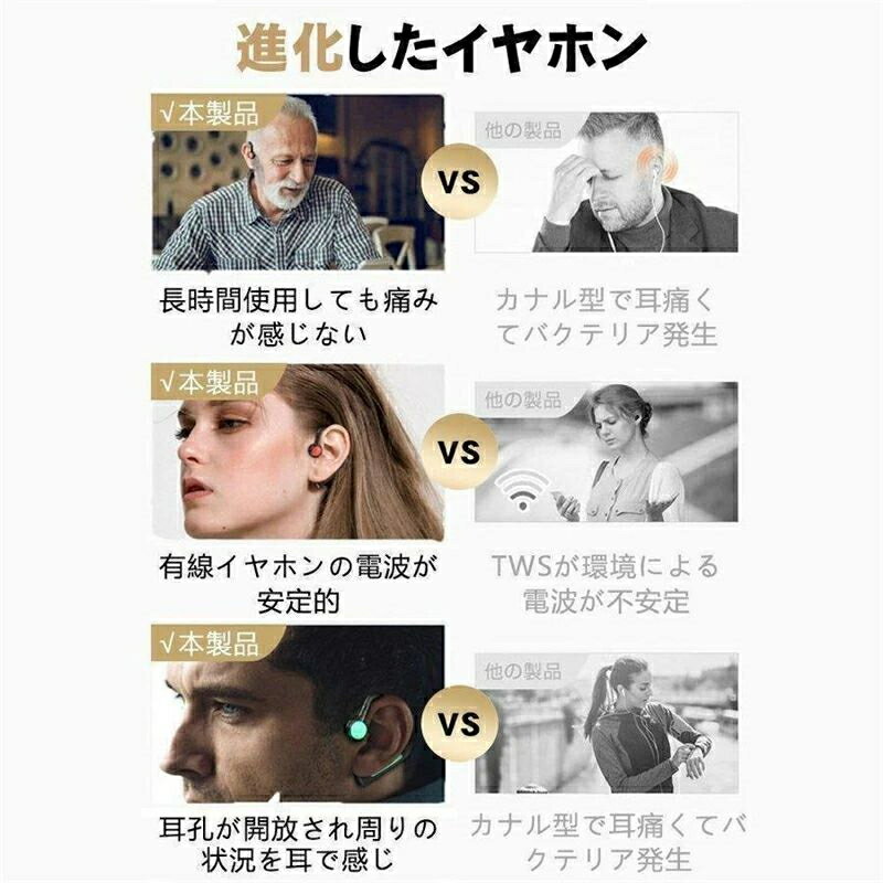 2024最新モデル 骨伝導イヤホン マイク付き ランニング Bluetooth ワイヤレスイヤ...