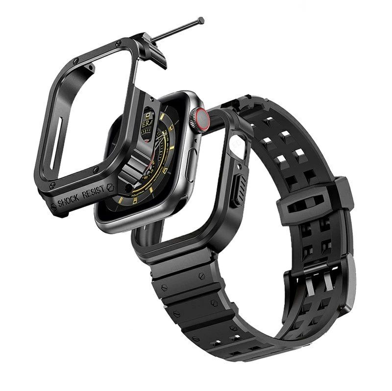 sansuiの送料無料 apple watch9/8/7 バンド ステンレス Apple Watch series 7 ステンレス バンド Apple Watch SE Apple Watch Ultra バンド apple watchS7/S8 44mm 45mm 49mm一体型 交換用バンドカバーバンド プレゼント レザー メンズ｜アングル3