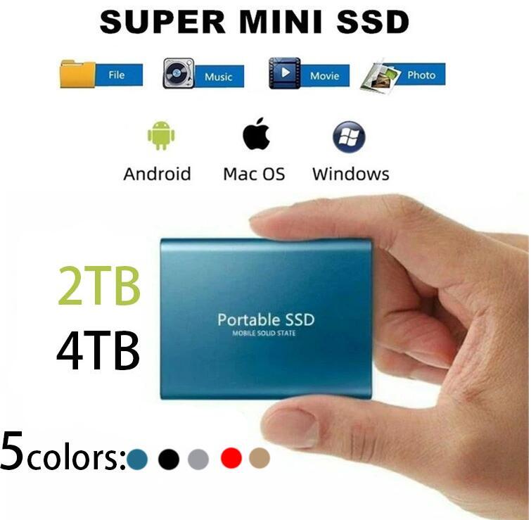 ポータブルSSD 外付けSSD 外付けハードディスク 500GB 1TB 2TB 4TB 超薄型ポータブル ハードディスク 静音 コンパクト 小型 高速転送