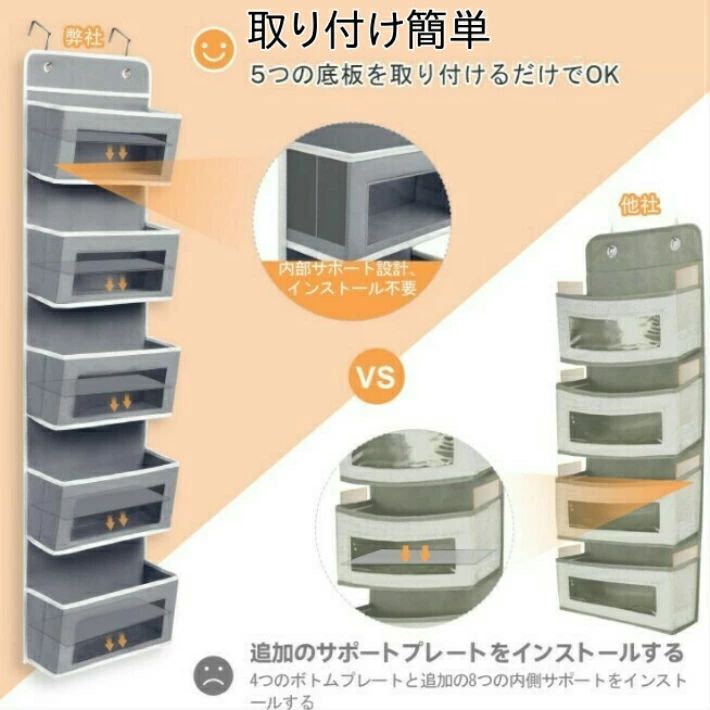 ウォールポケット 吊り下げ おしゃれ 壁掛け収納 ポケット 透明 クリア 書類 北欧 ...