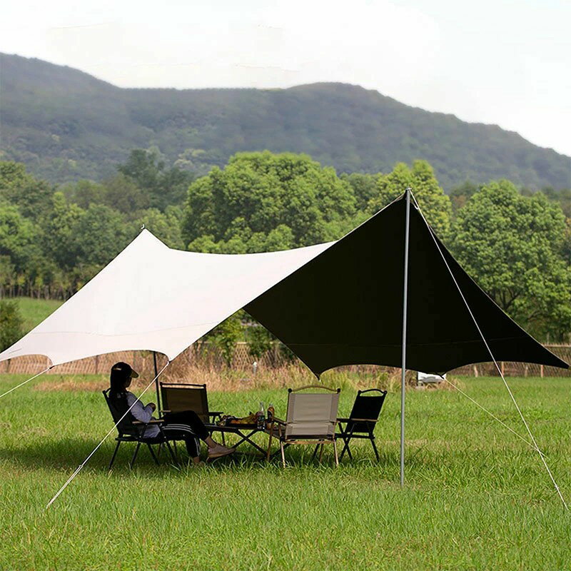 タープ 防水 タープ 天幕 ヘキサタープ 日除けシェード 大型 300*300cm 軽量 キャンプタープ 紫外線カ..