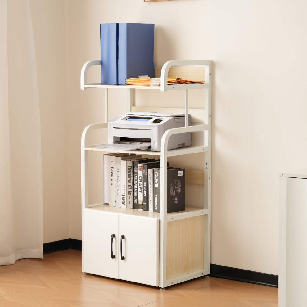 プリンター台 プリンターラック プリンター収納 大容量 デスク収納 木製 本ラック 収納ラック コンパクト オフィス 部屋 収納用 コミックラック 漫画収納 雑誌 教科書 が ディスプレイ CDラック DVDラック フィギュアラック 組立簡単 省スペース