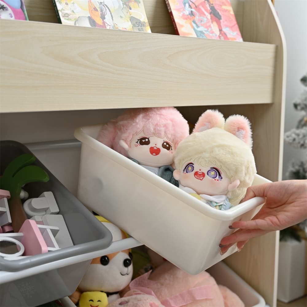 絵本ラック 絵本棚 大容量 本棚 収納ラック おもちゃ収納 収納ボックス 子供部屋 収納ケース 子ども用 家具 木製 キッズ [2]