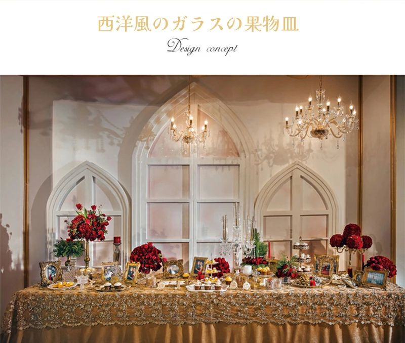 フルーツプレート フルーツ皿 果物皿 3段 デザート展示台 透明ガラス 方形 北欧風 金花彫刻 アフタヌーンティースタンド 陳列台 ケーキスタンド 結婚式 パーティー用 テーブルデコレーション 食器デザート皿 全2色