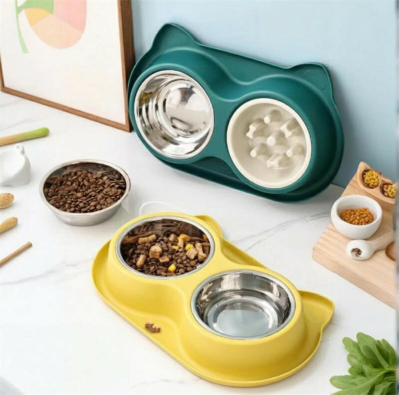 猫用食器 餌台 滑り止めシリコンパッド 漏れ防止ガードレール インストール不要 犬 食器 スタンド 犬 餌台 高さ 犬 フードボウル 猫 餌台 早食い防止 漏れ防止ガードレール インストール不要 小 中 型犬