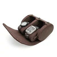 本革腕時計ロール 腕時計収納ケース 腕時計収納ボックス 2本用 レザー防水 耐衝撃 時計ケース 収納 腕..