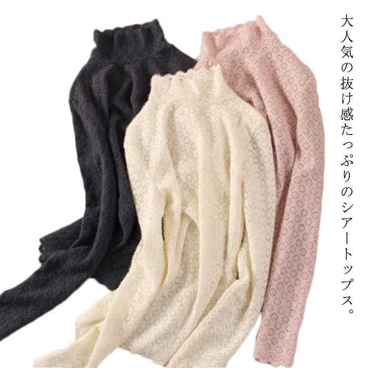 裏起毛 レース ハイネック 裏ボア ブラウス レディース トップス レーストップス 長袖 レイヤード レースインナー 長袖 総レース 重ね着 ブラウス