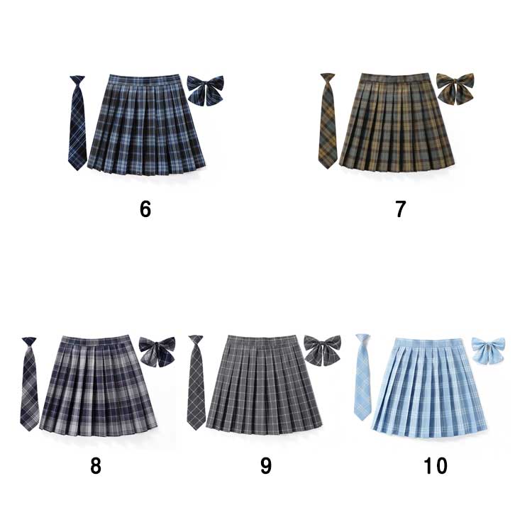 制服 スカート チェック柄 プリーツスカート 3点セット ネクタイ リボン チェックスカート スクール 女子高生 通学 学生服 中学 コスプレ 仮装 コスチューム