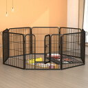 犬 サークル 犬猫 小動物用 8pcs 大型 ペットフェンス カタチ変更可 扉付き 室内外兼用 折り畳み式 組立簡単 ペットサークル 複数連結可能 犬 ゲージ