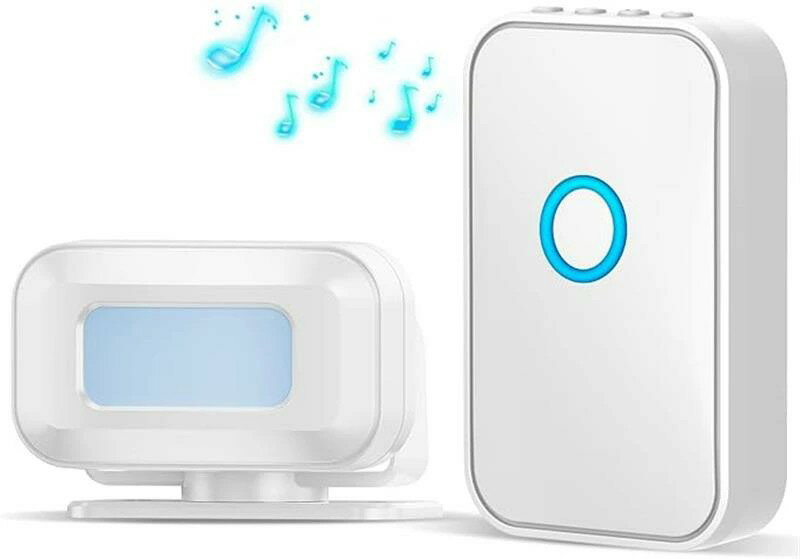 ワイヤレスチャイム 人感センサー 玄関チャイム 呼び鈴 介護 ドアベル 無線 電池式 配線工事不要 動体検知 感知範囲レンズカバーで調節 5段階音量調節 52種類呼び出し音 飲食店 店舗 玄関 お年寄り 電池別売り