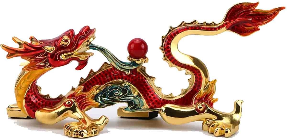 龍の置物 龍神 赤龍 金龍 風水 ダイヤモンド 置物 車載置物 縁起物開運厄除 祈願成...