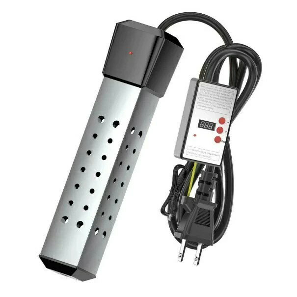 投げ込みヒーター 風呂 電気給湯器 【温度センサー付き】 1500W 湯沸かしヒーター サーモスタット付 70..