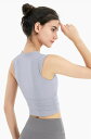 ヨガウエア レディース タンクトップ カップ付き スポーツ tシャツ ノースリーブ トップス スポーツブラ 揺れない ベスト フィットネス トレーニング ランニング 運動着 インナーウェア 吸汗速乾 通気防臭 スポーツ アウトドアヨガ ピラティス ウェアトップス(4)