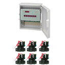 オートレインタイムスイッチ6系統電磁弁25ΦAC24V−6台セット FV601-AC24 入力AC100/200V 出力AC24V