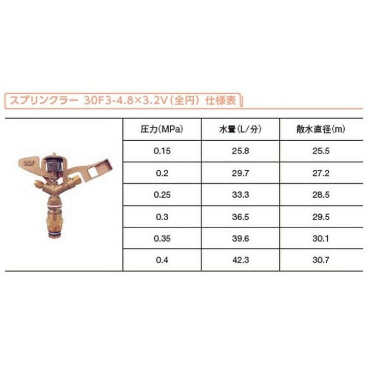 SAN-50S6-100cm-30F3　三脚式スプリンクラーNPホースセット　50mm　立上り管・三脚1m　サニーホース50mm×12m 2