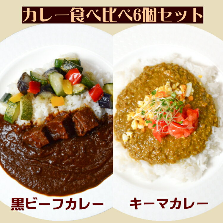 【送料無料】お取り寄せ　カレー食べ比べ　2種類6個 ディナーセット 黒カレー キーマカレー 送料無料 グルメ　贈り物 ギフト ディナー セット お取り寄せ パーティー料理 誕生日 お惣菜 ごはん お肉 お祝い 団らん キャンプめし アウトドア　母の日 1