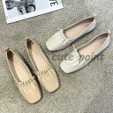 スクエアトゥ パンプス ローヒール フラットシューズ レディース シンプル 婦人靴 シューズ 痛くない カジュアル 履きやすい 通勤 歩きやすい ぺたんこ
