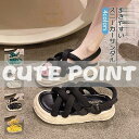スニーカーサンダル レディース 厚底 ぺたんこ靴 歩きやすい 履きやすい ストラップ カジュアルシューズ 夏 痛くない 走れる 美脚 きれいめ おしゃれ