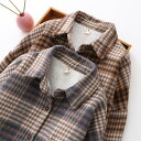 チェック柄シャツ レディース 折り襟 前開き トップス カジュアル 厚手 裏起毛 裏ボア付き 暖かい あったか アウター きれいめ おしゃれ