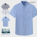 半袖ワイシャツ ボタンダウン 無地 ポケット付き クールビズ メンズ 紳士用 ワイシャツ カッターシャツ グレー ストライプ Yシャツ ブロード