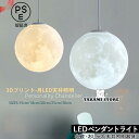 ペンダントライト 北欧 おしゃれ 月ランプ LED電球対応 和風 丸型 天井照明器具 ボール 月型 子供部屋 吹き抜け ダイニング キッチン 天井ライト 吊り下...