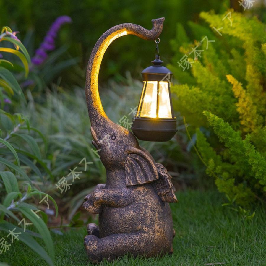 ガーデンライト ゾウライト 屋外 ソーラー おしゃれ ソーラー ゾウ 自動点灯 防水 装飾用 ソーラーライ..